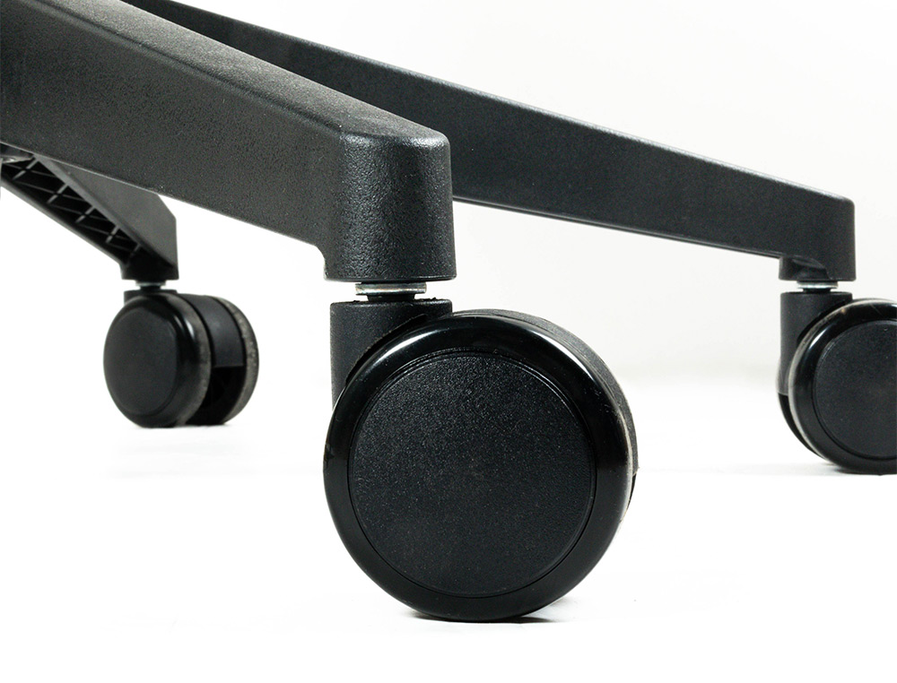 SILLA Q-CONNECT OFICINA ALBA MALLA BASE METALICA ALT MAX 1110 ANC 610 PROF 580 RUEDAS PREMIUM COLOR NEGRO AZUL