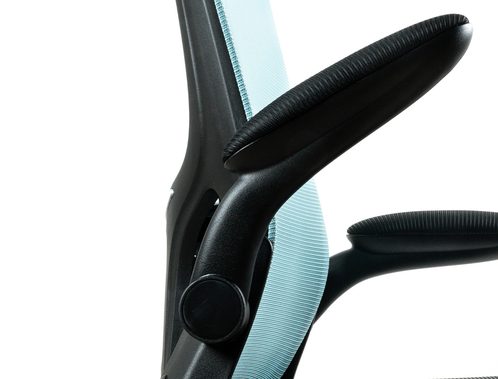 SILLA Q-CONNECT OFICINA ALBA MALLA BASE METALICA ALT MAX 1110 ANC 610 PROF 580 RUEDAS PREMIUM COLOR NEGRO AZUL
