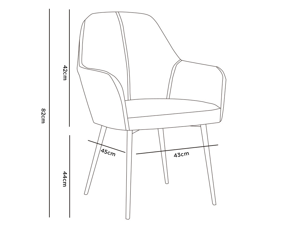 SILLA Q-CONNECT CONFIDENTE SIEMIONE BASE METALICA ALT MAX 820 ANC 570 PROF 580 COLOR MARRON ARENA