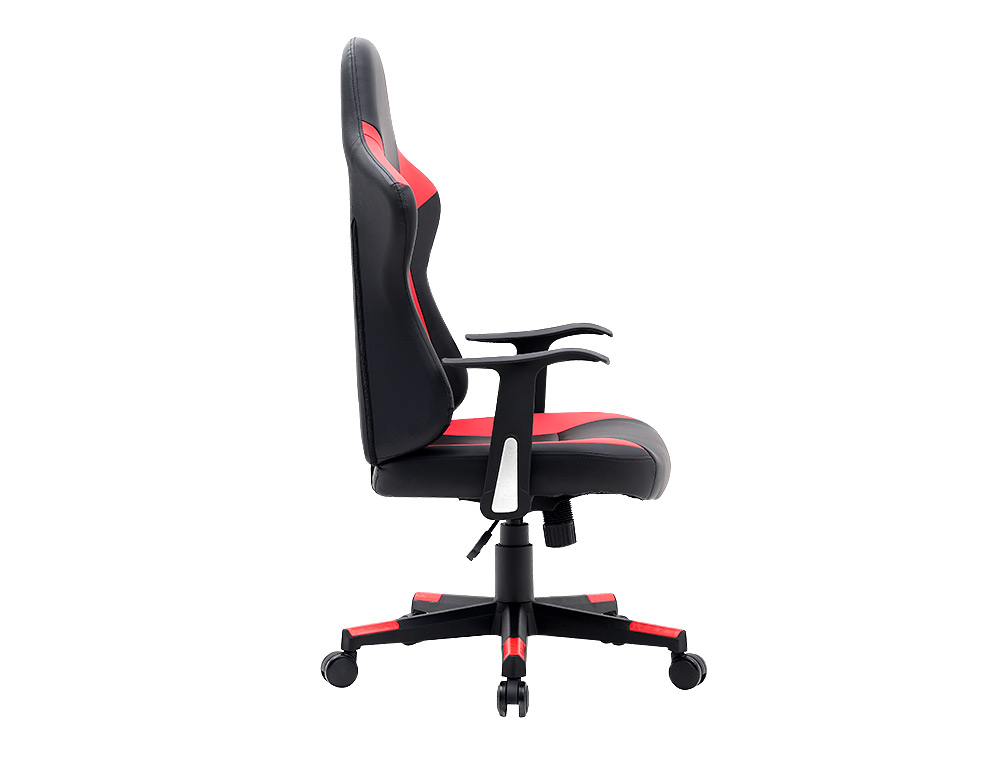SILLA Q-CONNECT GAMING ORVIETO SIMIL PIEL BASE METALICA ALT MAX 1200 ANC 650 PROF 650 MM RUEDAS PREMIUM NEGRO ROJO