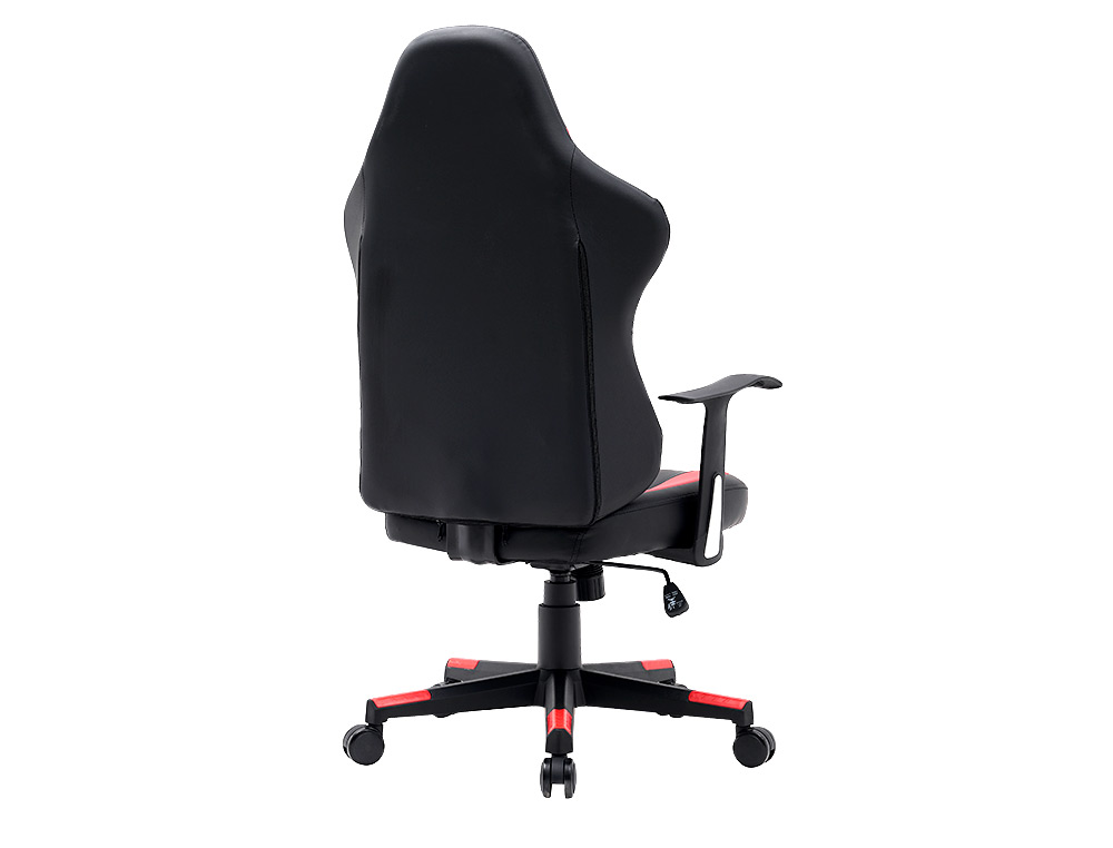 SILLA Q-CONNECT GAMING ORVIETO SIMIL PIEL BASE METALICA ALT MAX 1200 ANC 650 PROF 650 MM RUEDAS PREMIUM NEGRO ROJO