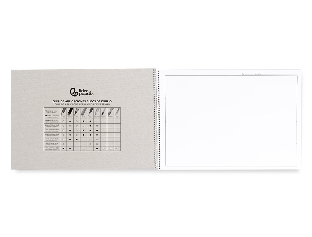 BLOC DIBUJO LIDERPAPEL LINEAL VANGUARDIA 230X325MM 20 HOJAS 130G/M2 CON RECUADRO PERFORADO