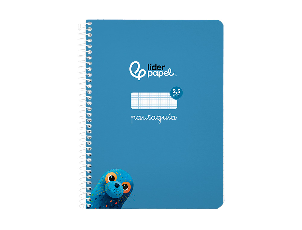 CUADERNO ESPIRAL LIDERPAPEL A5 PAUTAGUIA TAPA BLANDA 40H 75GR CUADRO PAUTADO 2,5MM COLOR AZUL