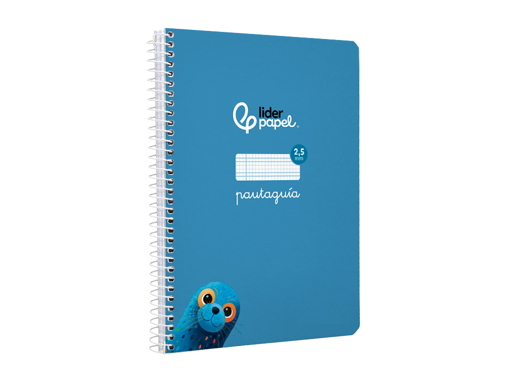 CUADERNO ESPIRAL LIDERPAPEL A5 PAUTAGUIA TAPA BLANDA 40H 75GR CUADRO PAUTADO 2,5MM COLOR AZUL