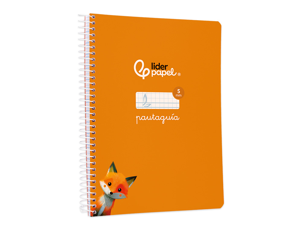 CUADERNO ESPIRAL LIDERPAPEL A5 PAUTAGUIA TAPA BLANDA 40H 75GR CUADRO PAUTADO 5MM COLOR NARANJA