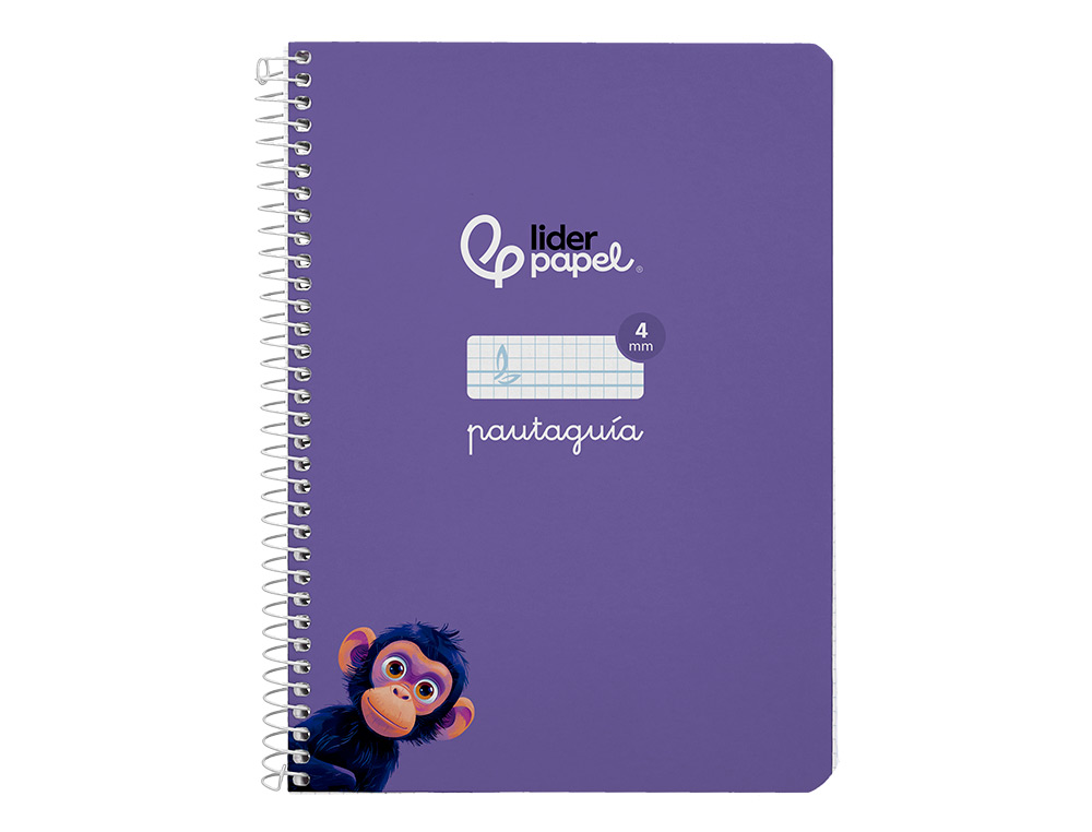 CUADERNO ESPIRAL LIDERPAPEL A5 PAUTAGUIA TAPA DURA 80H 90GR CUADRO PAUTADO 4MM COLOR LILA