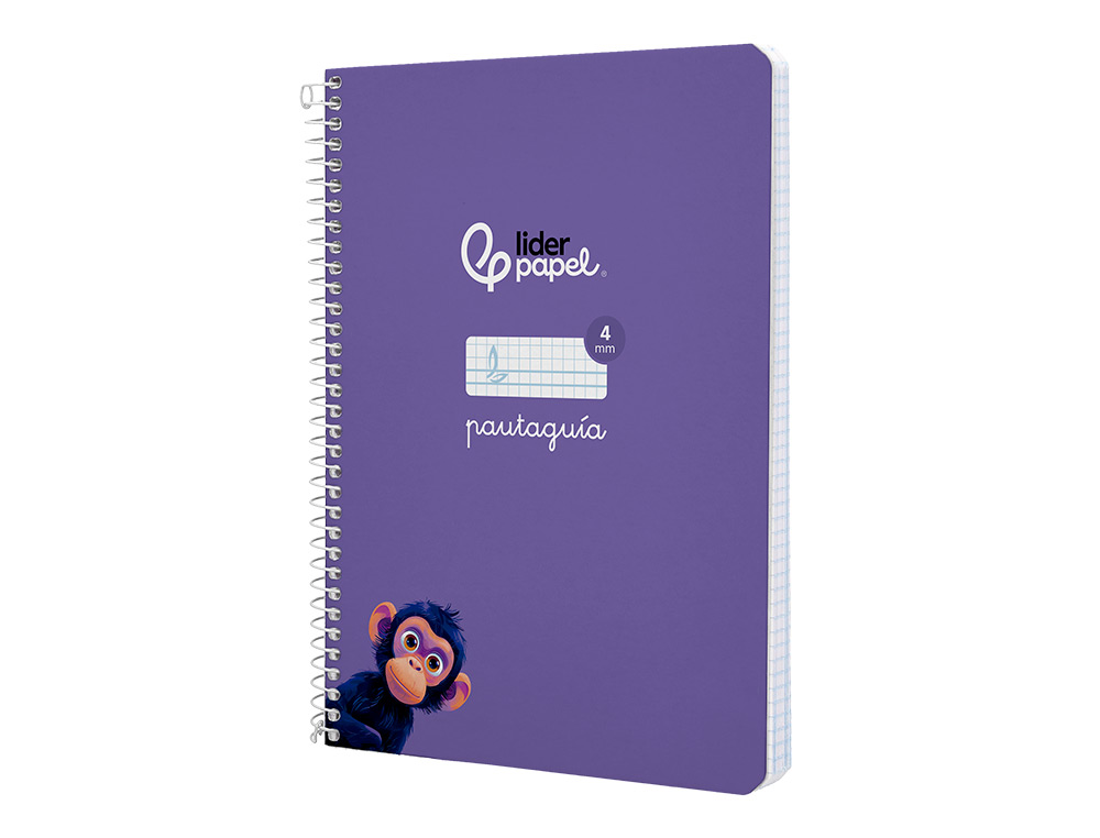 CUADERNO ESPIRAL LIDERPAPEL A5 PAUTAGUIA TAPA DURA 80H 90GR CUADRO PAUTADO 4MM COLOR LILA