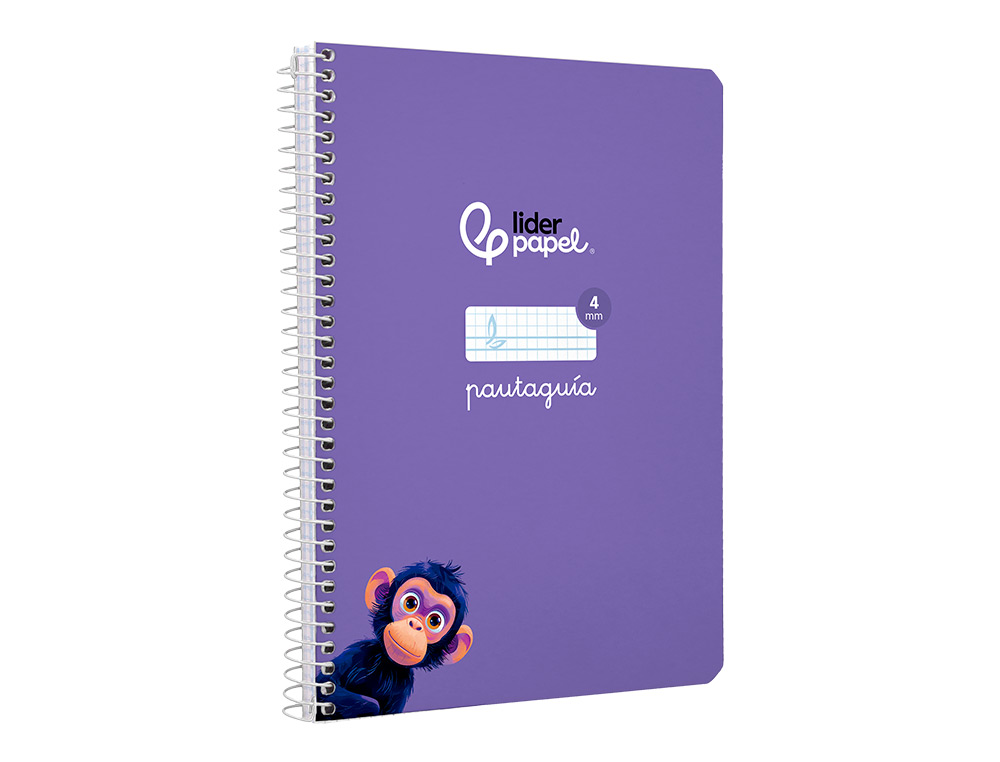 CUADERNO ESPIRAL LIDERPAPEL A5 PAUTAGUIA TAPA DURA 80H 90GR CUADRO PAUTADO 4MM COLOR LILA