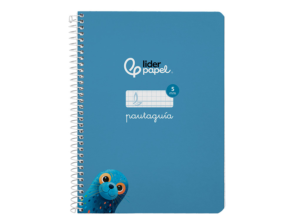 CUADERNO ESPIRAL LIDERPAPEL A5 PAUTAGUIA TAPA DURA 80H 90 GR CUADRO PAUTADO 5MM COLOR AZUL