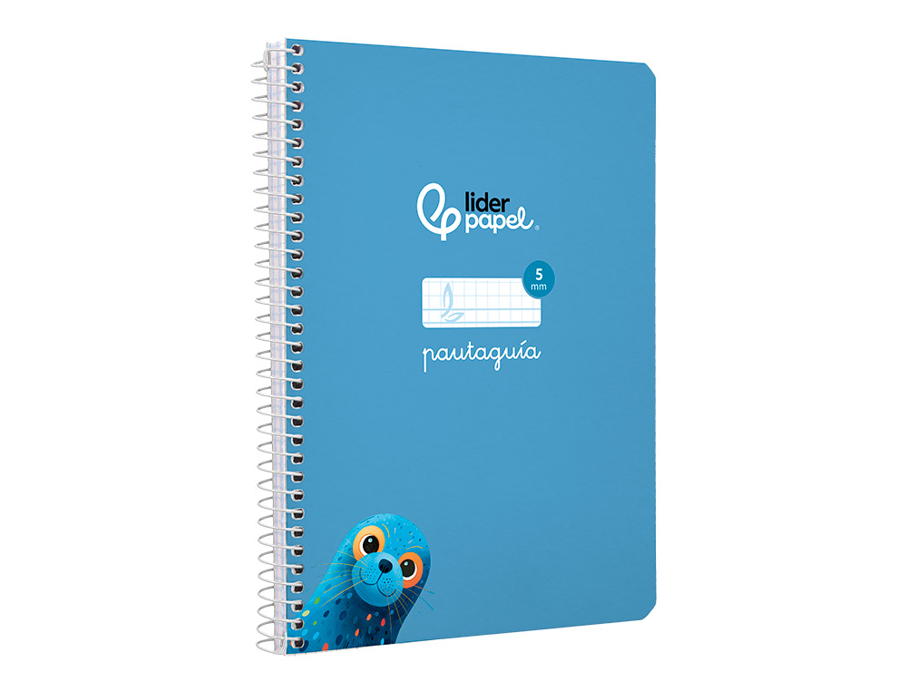 CUADERNO ESPIRAL LIDERPAPEL A5 PAUTAGUIA TAPA DURA 80H 90 GR CUADRO PAUTADO 5MM COLOR AZUL