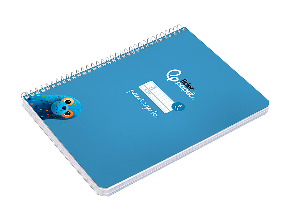 CUADERNO ESPIRAL LIDERPAPEL A5 PAUTAGUIA TAPA DURA 80H 90 GR CUADRO PAUTADO 5MM COLOR AZUL