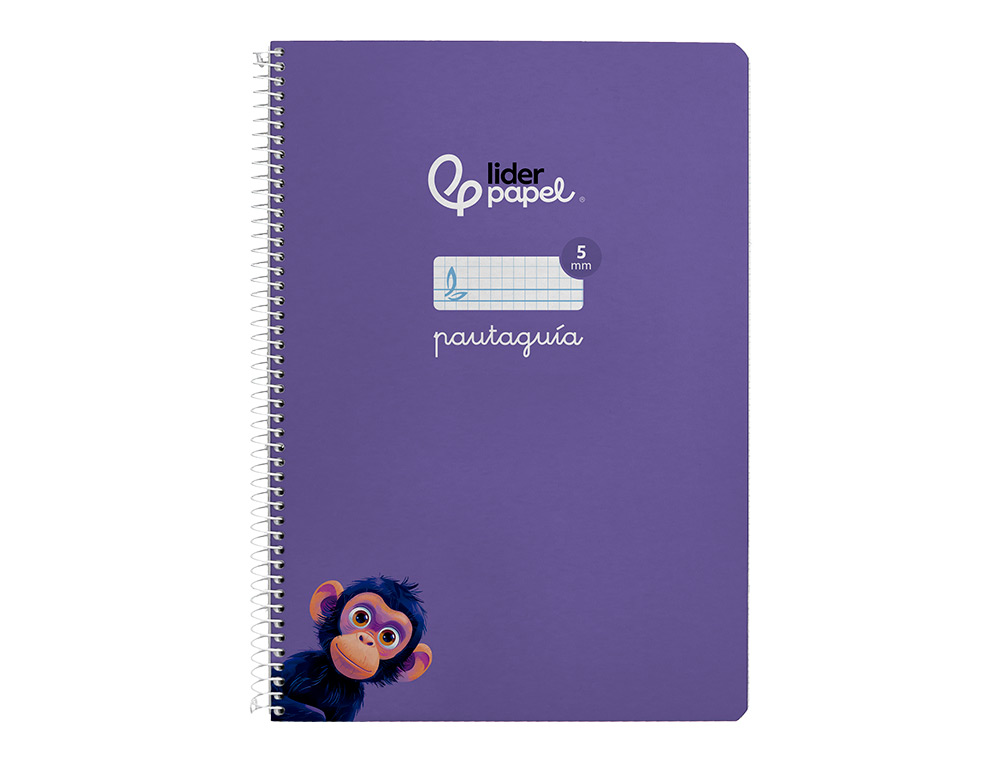 CUADERNO ESPIRAL LIDERPAPEL A4 PAUTAGUIA TAPA BLANDA 80H 75 GR CUADRO PAUTADO 5MM COLOR LILA