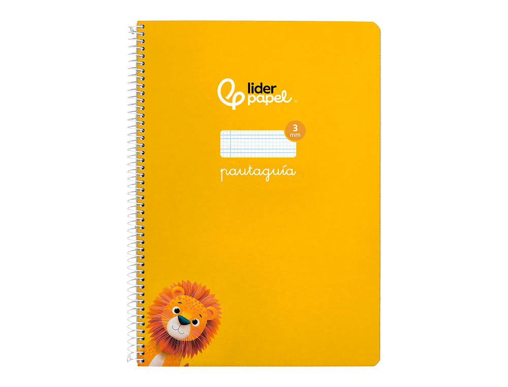 CUADERNO ESPIRAL LIDERPAPEL DIN A4 PAUTAGUIA TAPA DURA 80H 90 GR CUADRO PAUTADO 3MM COLOR AMARILLO