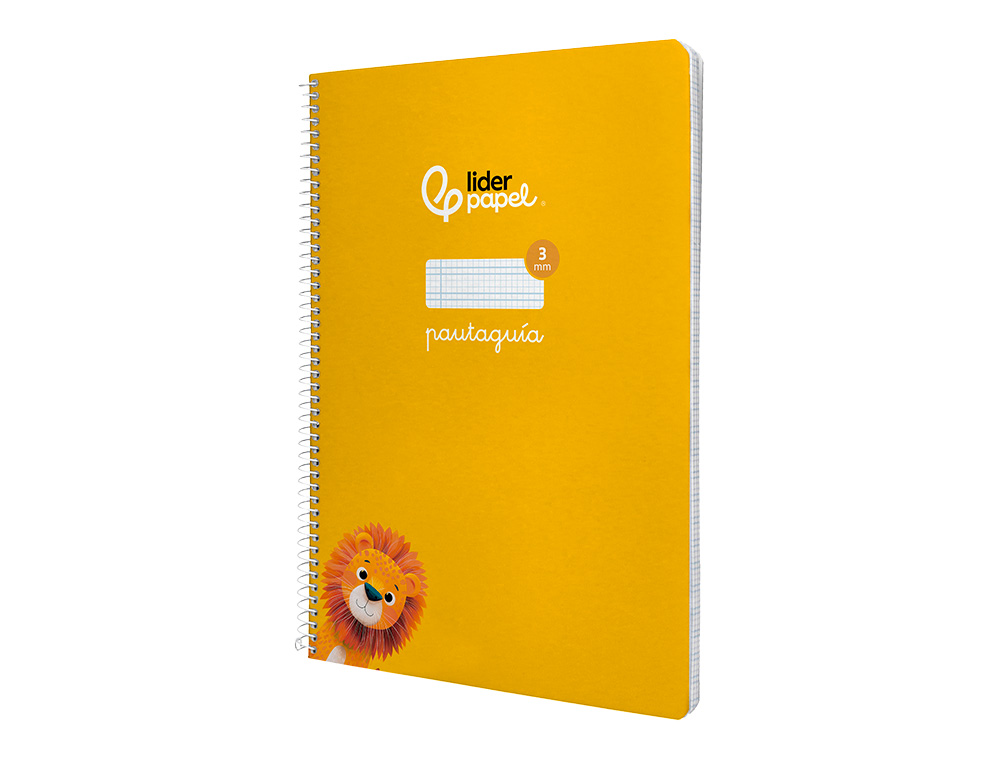 CUADERNO ESPIRAL LIDERPAPEL DIN A4 PAUTAGUIA TAPA DURA 80H 90 GR CUADRO PAUTADO 3MM COLOR AMARILLO