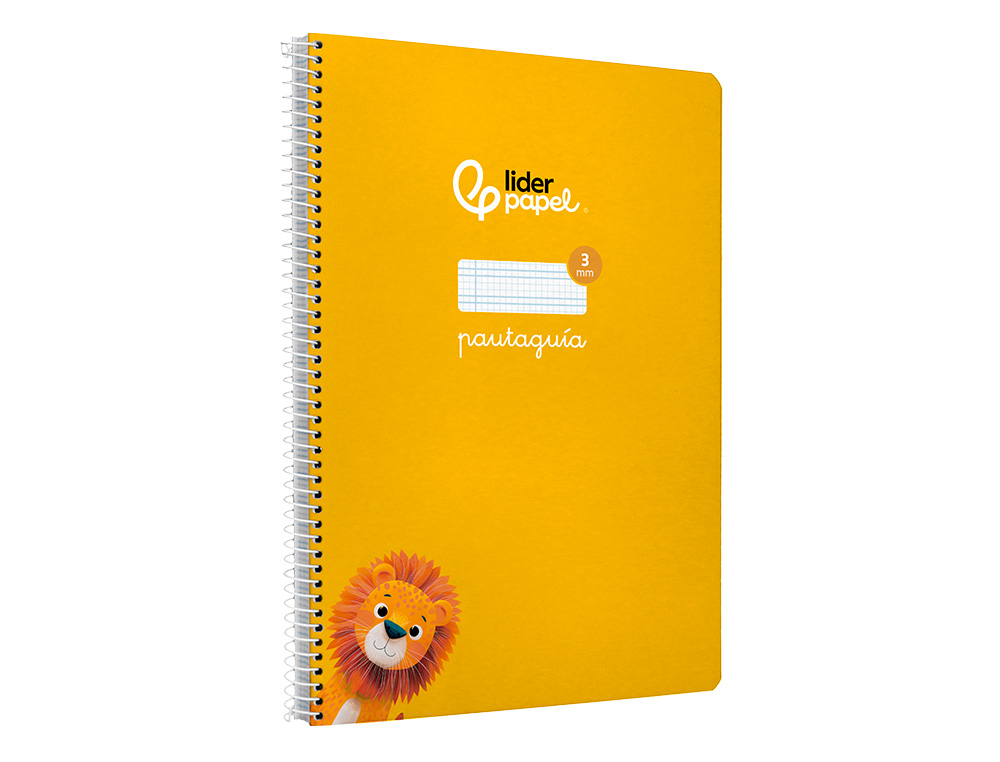 CUADERNO ESPIRAL LIDERPAPEL DIN A4 PAUTAGUIA TAPA DURA 80H 90 GR CUADRO PAUTADO 3MM COLOR AMARILLO