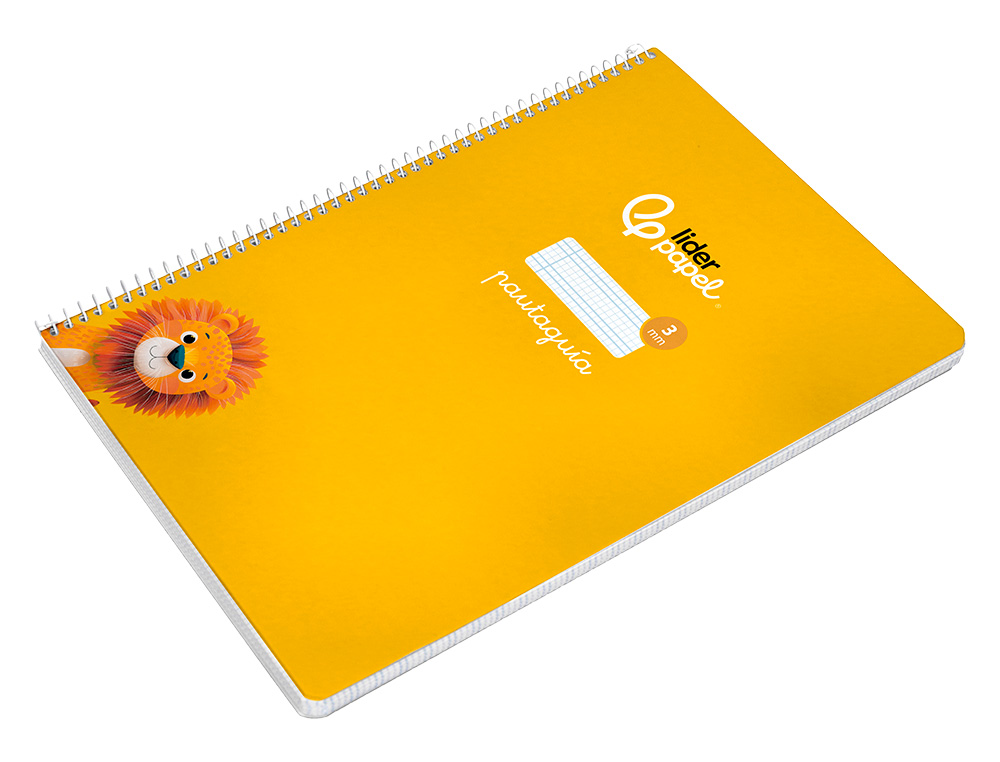 CUADERNO ESPIRAL LIDERPAPEL DIN A4 PAUTAGUIA TAPA DURA 80H 90 GR CUADRO PAUTADO 3MM COLOR AMARILLO