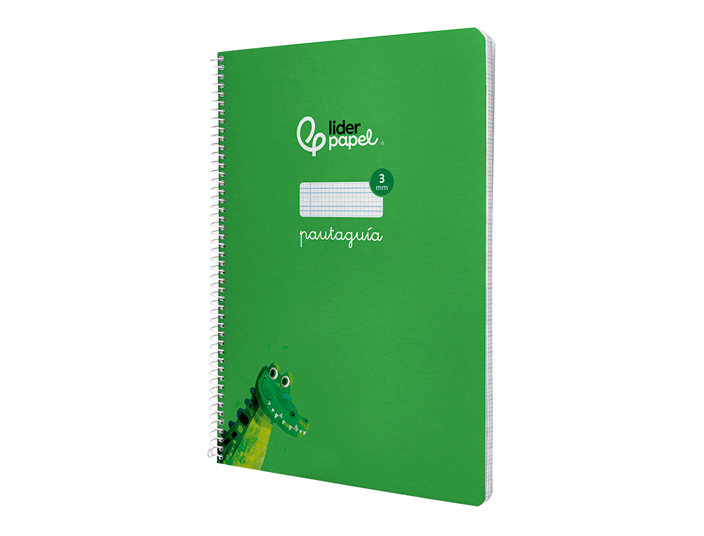 CUADERNO ESPIRAL LIDERPAPEL DIN A4 PAUTAGUIA TAPA DURA 80H 90 GR CUADRO PAUTADO 3MM COLOR VERDE