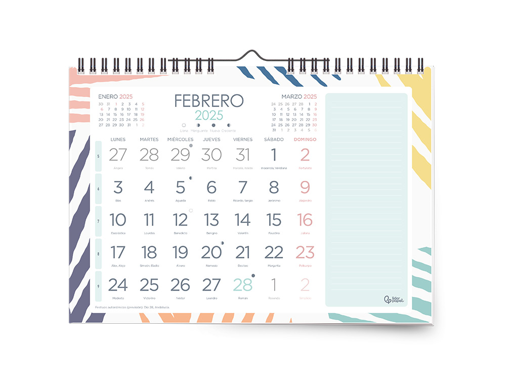 CALENDARIOS LIDERPAPEL 2025 EXPOSITOR PODIO DE 120 UNIDADES DISEÑOS SURTIDOS LOTE