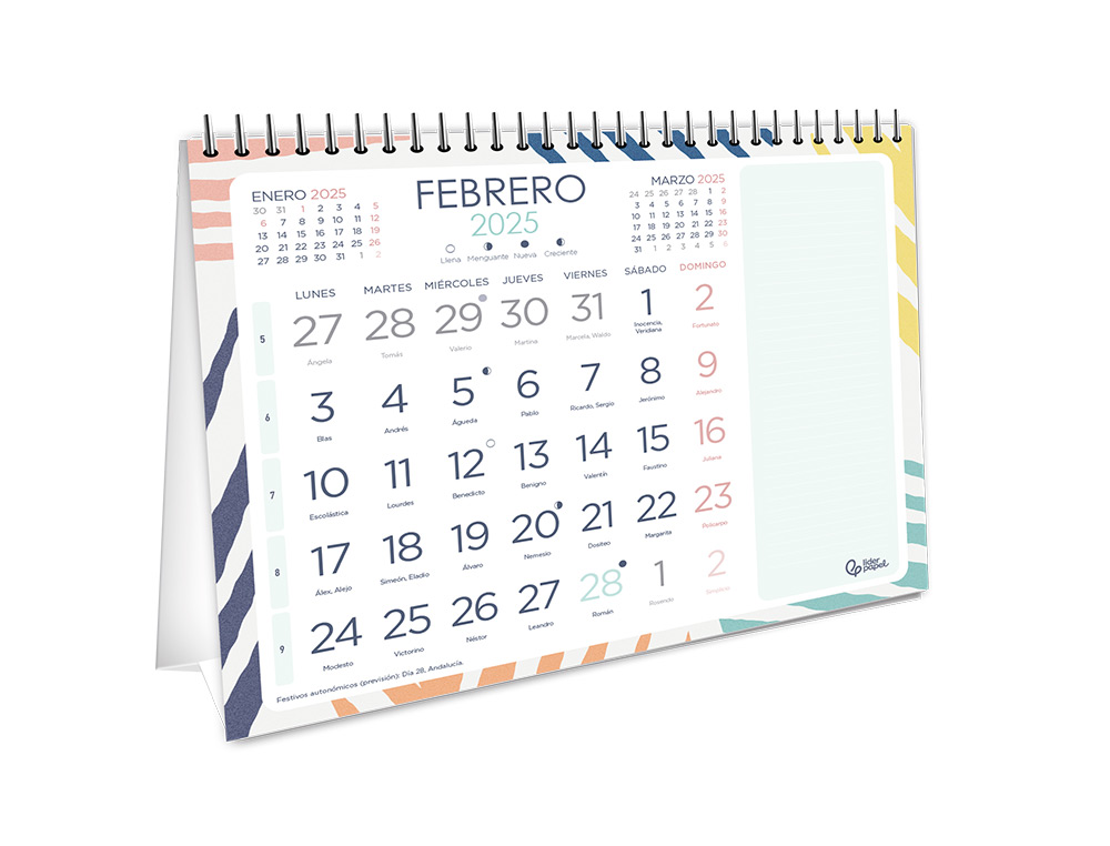 CALENDARIOS LIDERPAPEL 2025 EXPOSITOR PODIO DE 120 UNIDADES DISEÑOS SURTIDOS LOTE