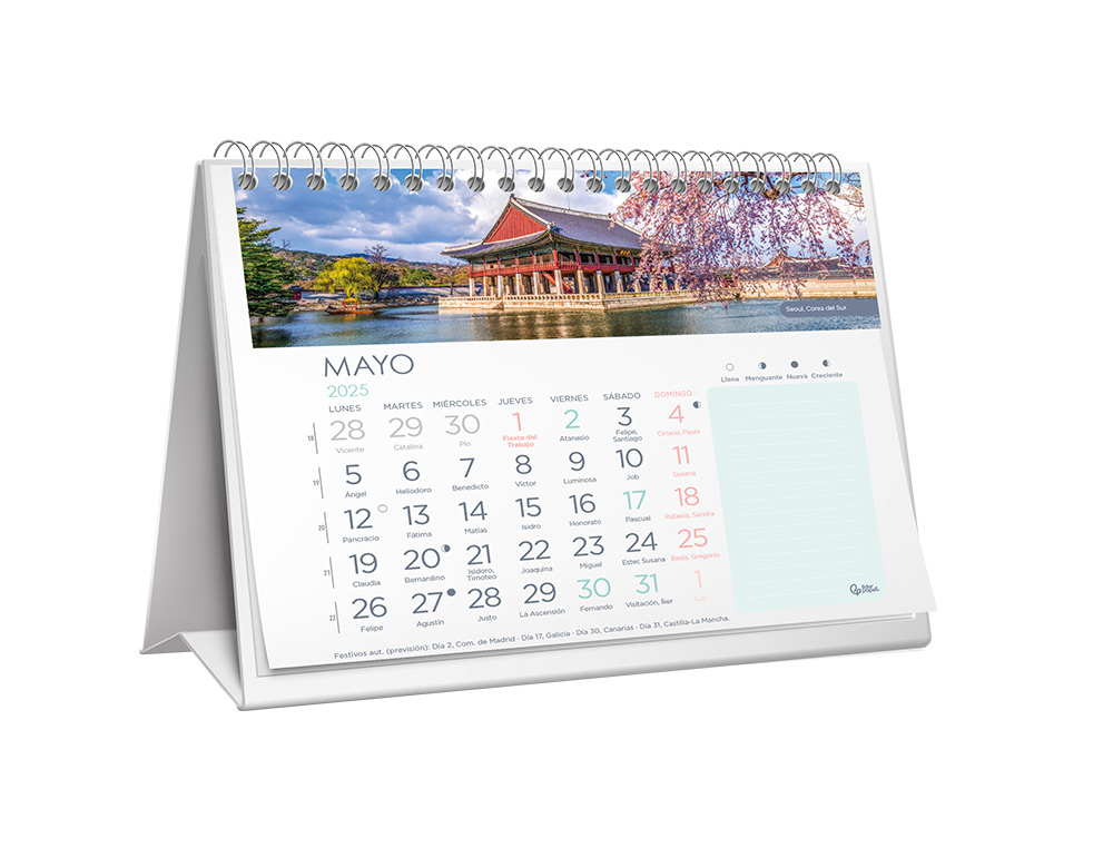 CALENDARIOS LIDERPAPEL 2025 EXPOSITOR PODIO DE 120 UNIDADES DISEÑOS SURTIDOS LOTE