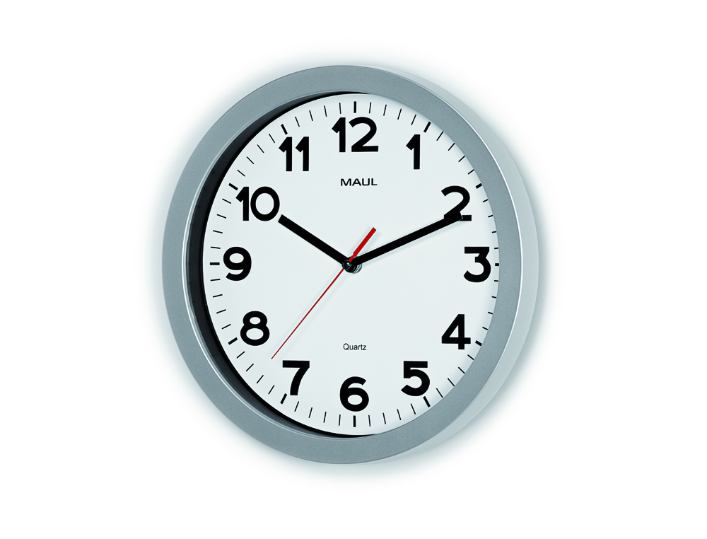 RELOJ MAUL STEP DE PARED REDONDO 30 CM DIAMETRO ELECTRICO COLOR PLATA