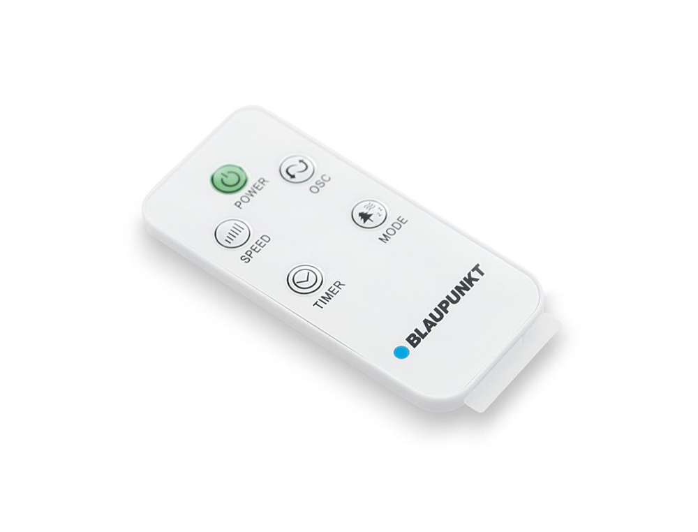 VENTILADOR BLAUPUNKT PIE BASE REDONDA 5 ASPAS 3 VELOCIDADES ALTURA REGULABLE CON MANDO DISTANCIA+TEMPORIZADOR 45W