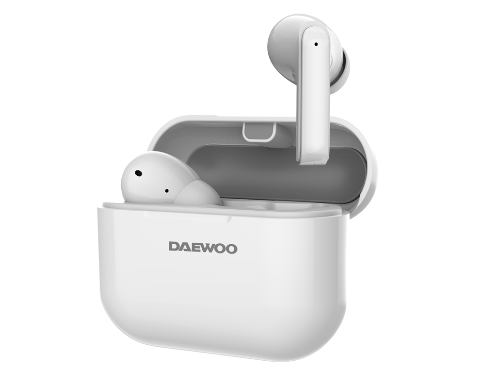 AURICULAR DAEWOO TWS IN-EAR BLUETOOTH 5.3 CON ESTUCHE DE CARGA USB TIPO-C AUTONOMIA 6 HORAS COLOR BLANCO