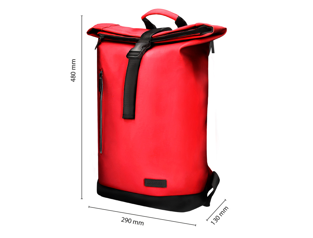 MOCHILA ANTARTIK ROLL PACK WATERPROOF ENROLLABLE GRAN CAPACIDAD GRANATE 480X130X280 MM