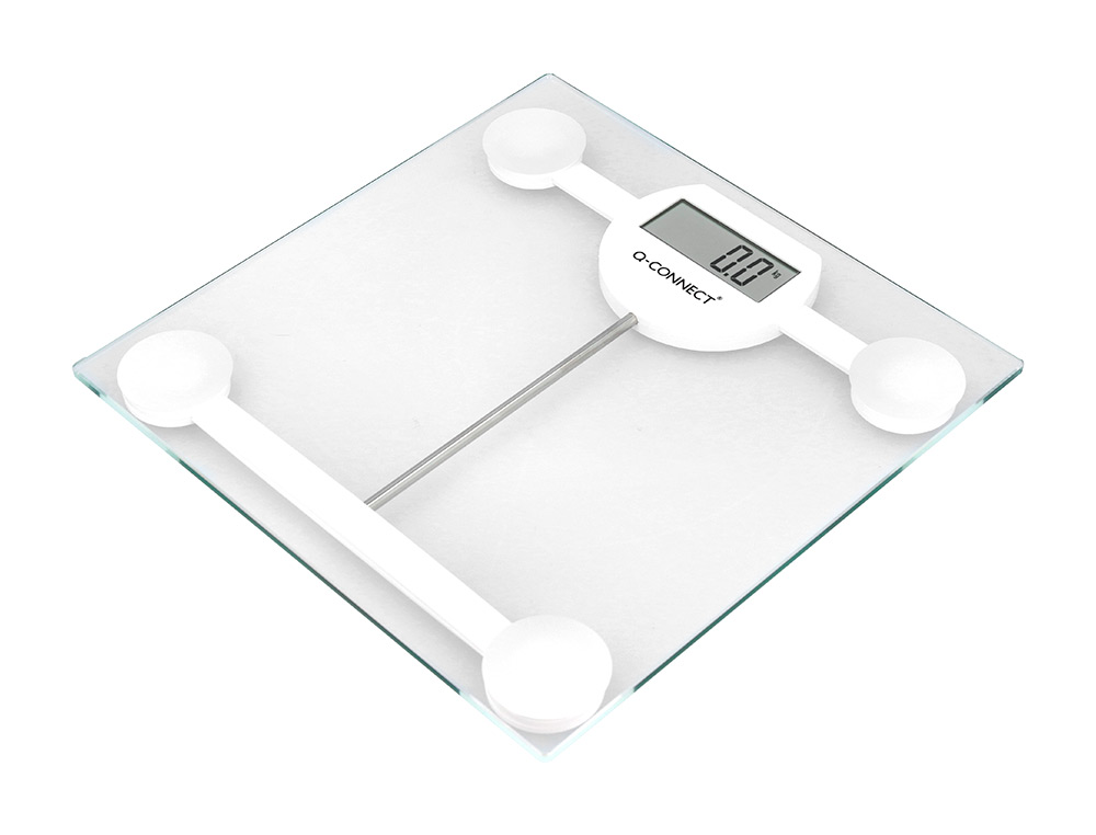 BASCULA BAÑO Q-CONNECT DIGITAL CON PANTALLA LCD PRECISION 100 GR CAPACIDAD DE 5 KG A 180 KG 300X300X22MM