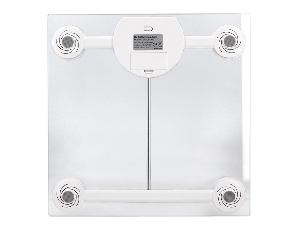 BASCULA BAÑO Q-CONNECT DIGITAL CON PANTALLA LCD PRECISION 100 GR CAPACIDAD DE 5 KG A 180 KG 300X300X22MM
