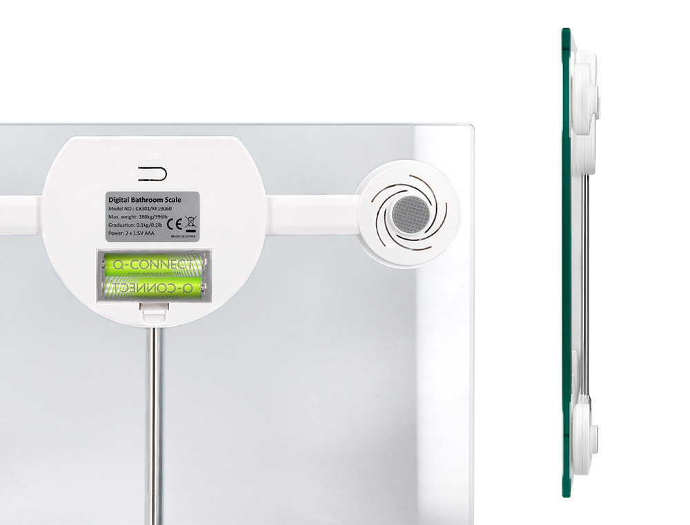 BASCULA BAÑO Q-CONNECT DIGITAL CON PANTALLA LCD PRECISION 100 GR CAPACIDAD DE 5 KG A 180 KG 300X300X22MM