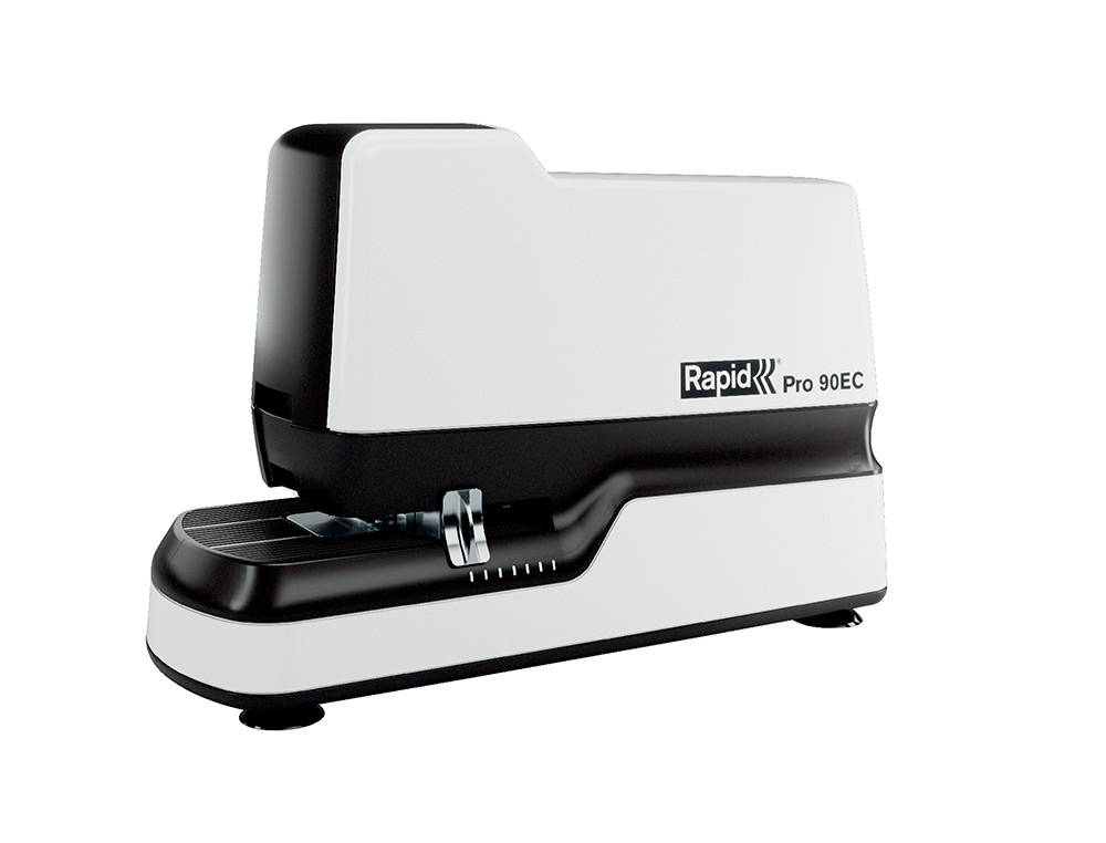 GRAPADORA RAPID PRO 90EC ELECTRICA BLANCO CAPACIDAD 50 HOJAS USA GRAPAS N 66 Y N 44