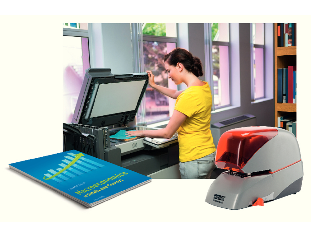 GRAPADORA RAPID 5080E ELECTRICA BLANCO/NEGRO CAPACIDAD 80 HOJAS USA GRAPAS CASETE 5080