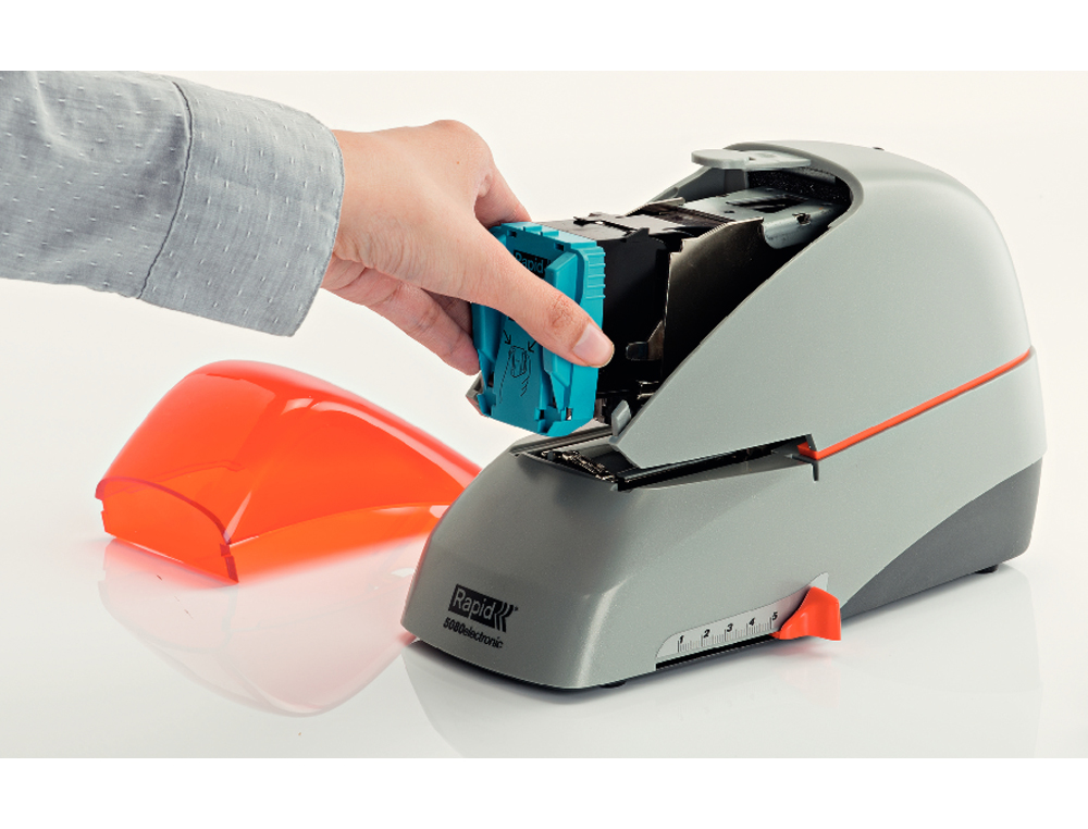 GRAPADORA RAPID 5080E ELECTRICA BLANCO/NEGRO CAPACIDAD 80 HOJAS USA GRAPAS CASETE 5080