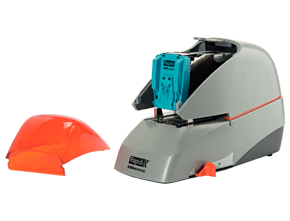 GRAPADORA RAPID 5080E ELECTRICA BLANCO/NEGRO CAPACIDAD 80 HOJAS USA GRAPAS CASETE 5080