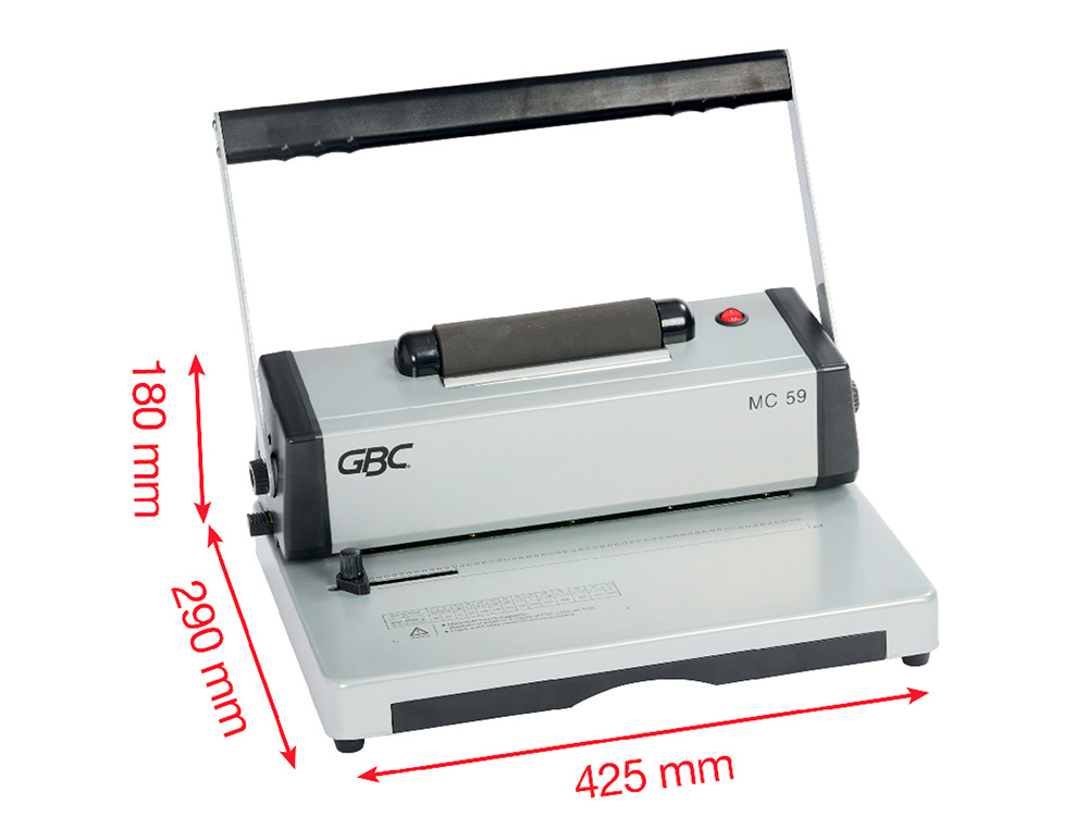 ENCUADERNADORA PARA ESPIRAL GBC MULTIBIND MC59 PERFORA 20 HOJAS TAMAO A4 ENCUADERNA 450 HOJAS