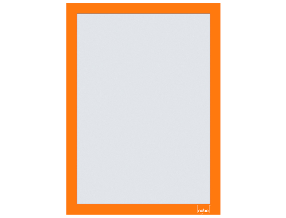 MARCO PORTA ANUNCIOS NOBO DIN A4 MARCO MAGNETICO AUTOADHESIVO COLOR NARANJA PACK DE 2 UNIDADES