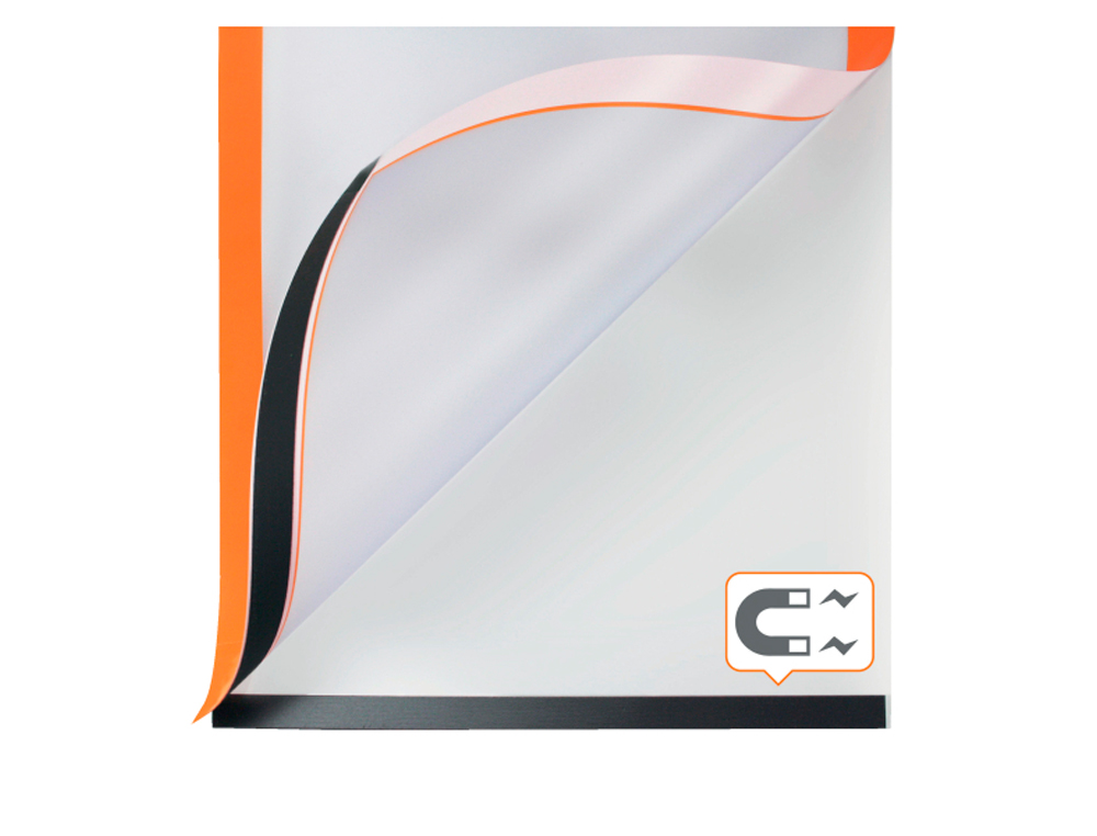 MARCO PORTA ANUNCIOS NOBO DIN A4 MARCO MAGNETICO AUTOADHESIVO COLOR NARANJA PACK DE 2 UNIDADES