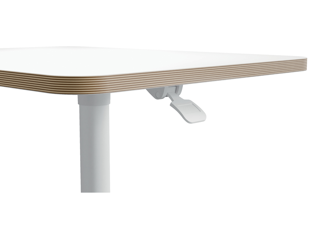 MESA LEITZ ERGO REGULABLE EN ALTURA NEUMATICA TABLERO 80X60 CM CON 4 RUEDAS COLOR BLANCO