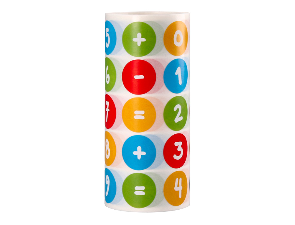 GOMETS LIDERPAPEL AUTOADHESIVO REDONDO NUMEROS 20 MM COLORES SURTIDOS ROLLO DE 1000 UNIDADES EN CAJA DE CARTON