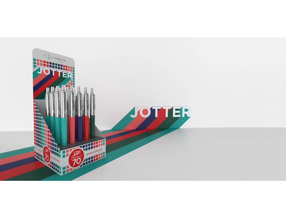 BOLIGRAFO PARKER JOTTER ORIGINAL 70 ANIVERSARIO EXPOSITOR DE 20 UNIDADES COLORES SURTIDOS