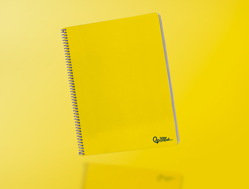 CUADERNO ESPIRAL LIDERPAPEL A4 SMART TAPA BLANDA 80H 75GR RAYADO HORIZONTAL CON MARGEN COLOR AMARILLO