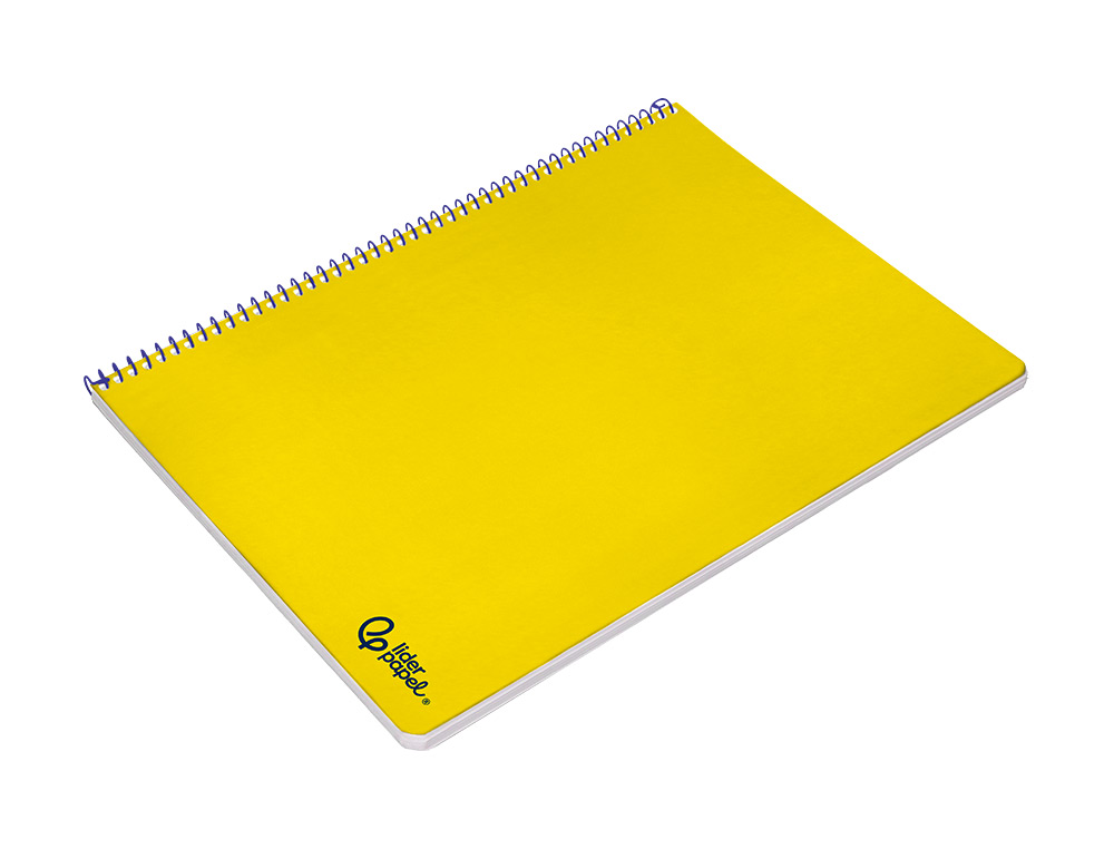 CUADERNO ESPIRAL LIDERPAPEL A4 SMART TAPA BLANDA 80H 75GR RAYADO HORIZONTAL CON MARGEN COLOR AMARILLO
