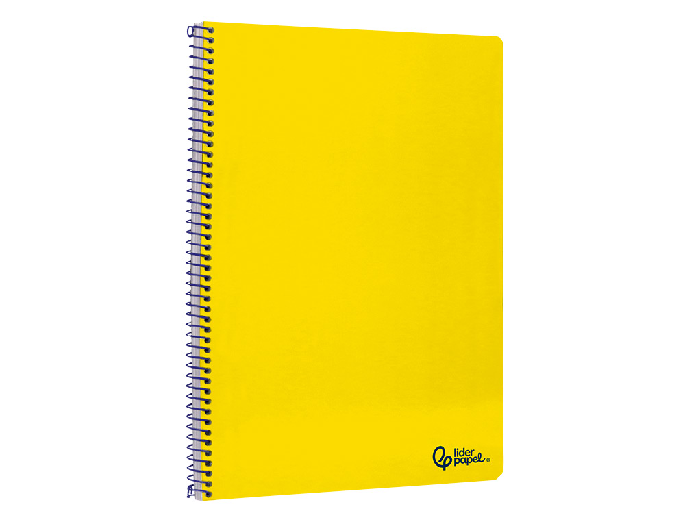 CUADERNO ESPIRAL LIDERPAPEL A4 SMART TAPA BLANDA 80H 75GR RAYADO HORIZONTAL CON MARGEN COLOR AMARILLO