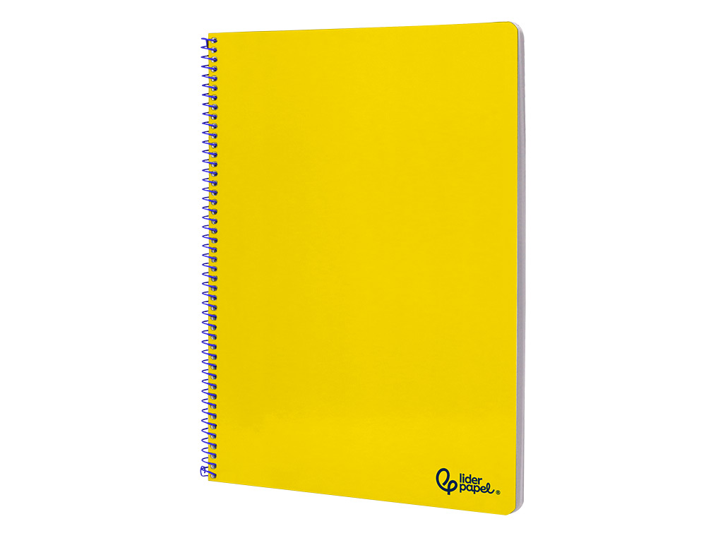 CUADERNO ESPIRAL LIDERPAPEL A4 SMART TAPA BLANDA 80H 75GR RAYADO HORIZONTAL CON MARGEN COLOR AMARILLO