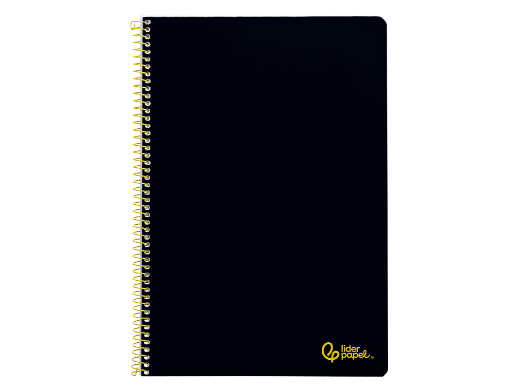 CUADERNO ESPIRAL LIDERPAPEL A4 SMART TAPA BLANDA 80H 75GR RAYADO HORIZONTAL CON MARGEN COLOR NEGRO