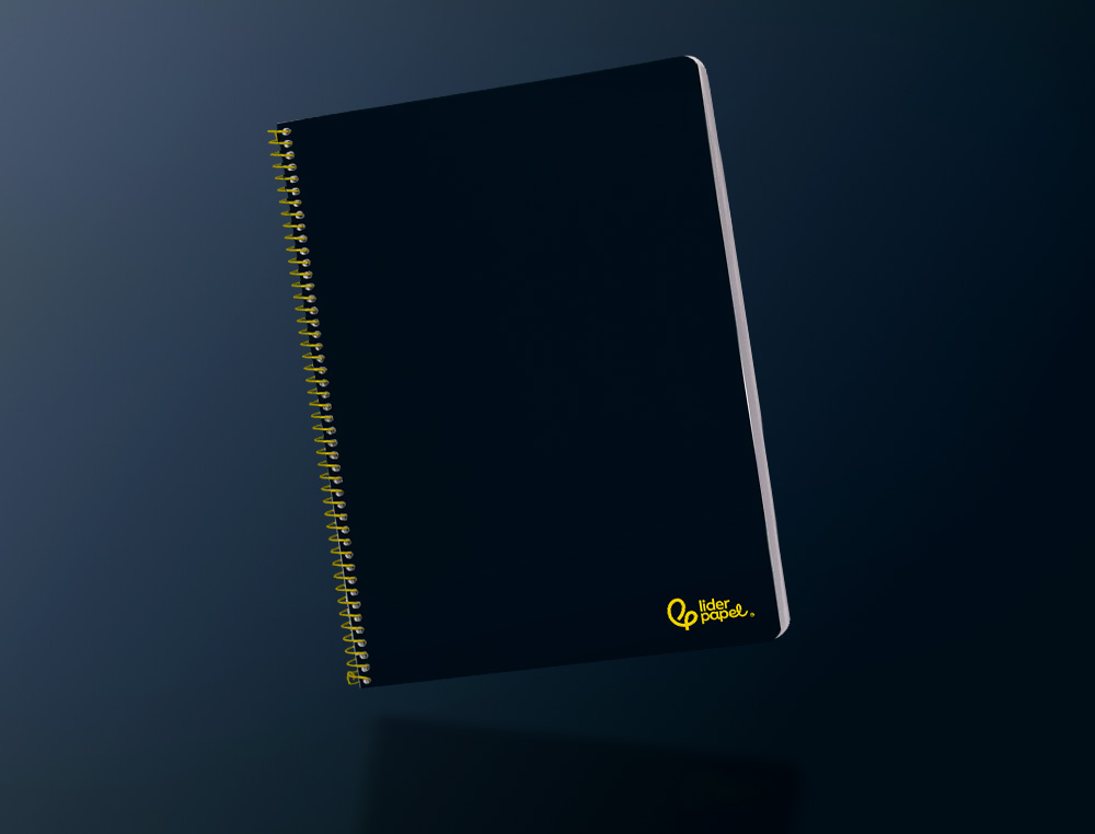 CUADERNO ESPIRAL LIDERPAPEL A4 SMART TAPA BLANDA 80H 75GR RAYADO HORIZONTAL CON MARGEN COLOR NEGRO