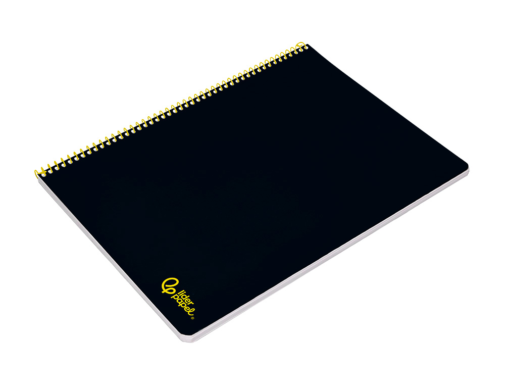 CUADERNO ESPIRAL LIDERPAPEL A4 SMART TAPA BLANDA 80H 75GR RAYADO HORIZONTAL CON MARGEN COLOR NEGRO