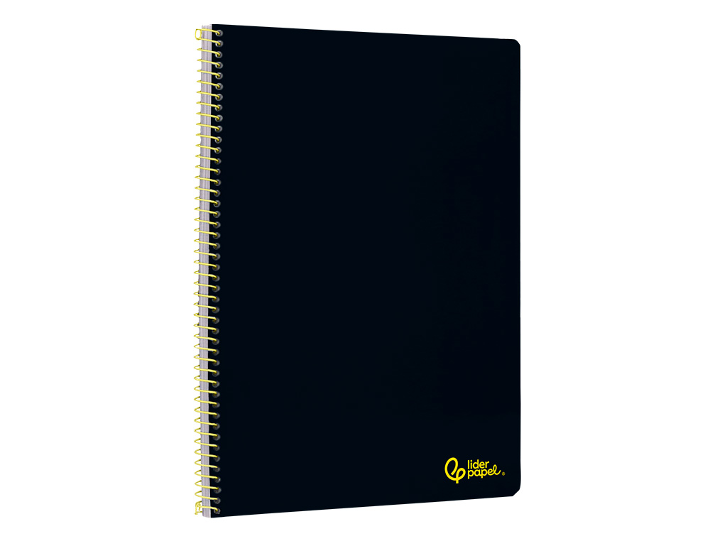 CUADERNO ESPIRAL LIDERPAPEL A4 SMART TAPA BLANDA 80H 75GR RAYADO HORIZONTAL CON MARGEN COLOR NEGRO