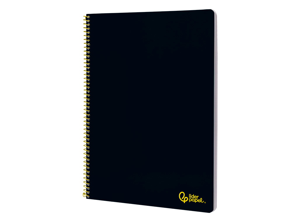 CUADERNO ESPIRAL LIDERPAPEL A4 SMART TAPA BLANDA 80H 75GR RAYADO HORIZONTAL CON MARGEN COLOR NEGRO